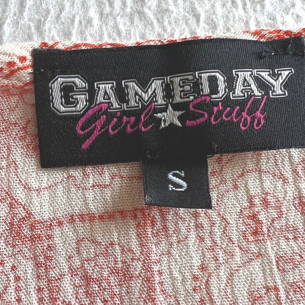 Gameday Girl Stuff Tunic Womens S Orange White Paisley Clemson Tigers Sharkbite - Picture 4 of 8